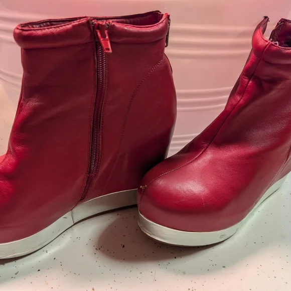 Jeffrey Campbell | Shoes | Jeffrey Campbell Red Wedge Boots  display picture 3